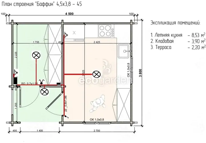 Садовый домик «Баффин-1» из бруса фото №5